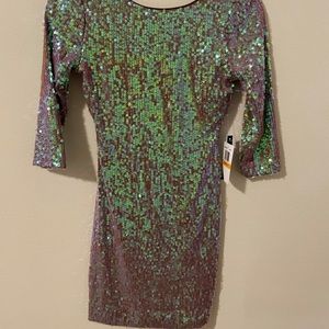 NWT light pink sequin mini dress
